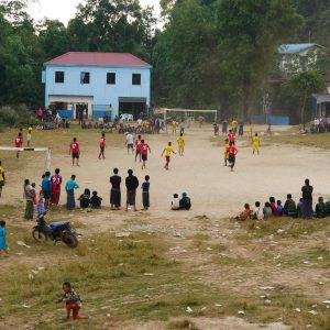 Fußballspiel in den Bergen von Taungoo